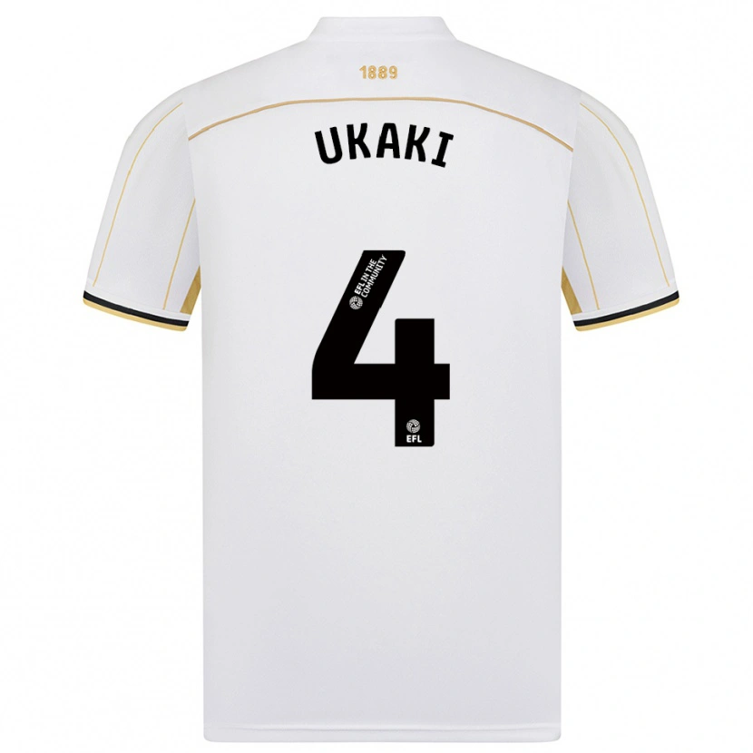 Danxen Kinder Ehije Ukaki #4 Weiß Gold Auswärtstrikot Trikot 2025/26 T-Shirt
