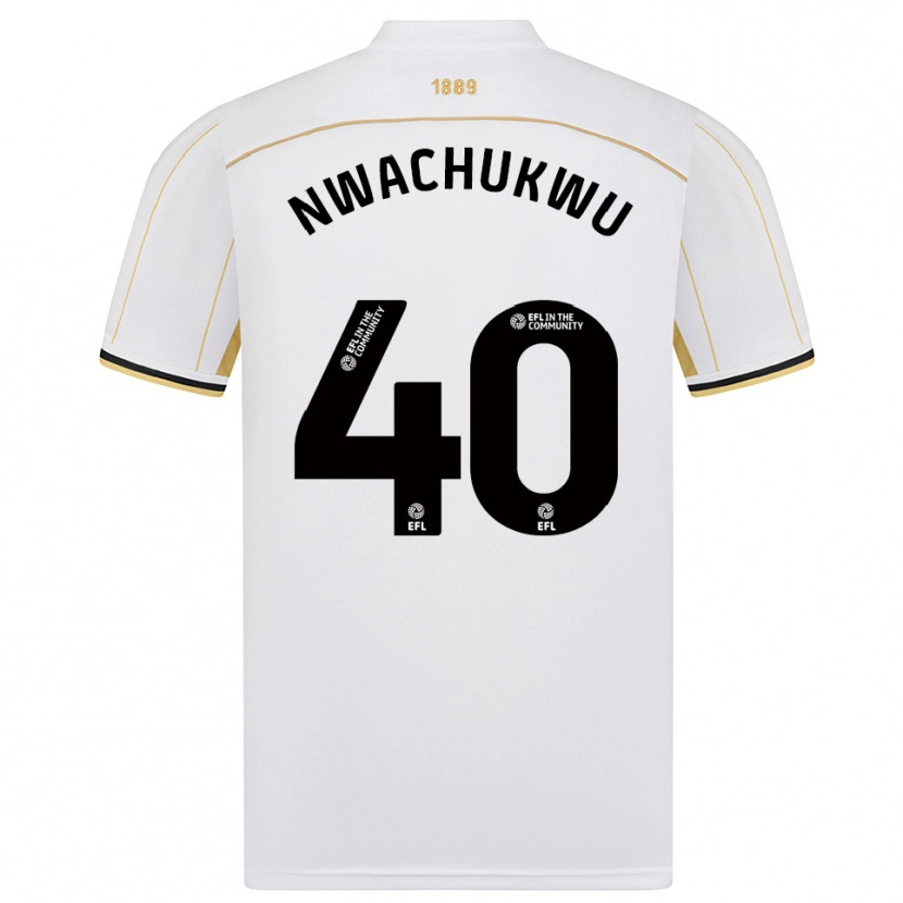 Danxen Kinder Christian Nwachukwu #40 Weiß Gold Auswärtstrikot Trikot 2025/26 T-Shirt