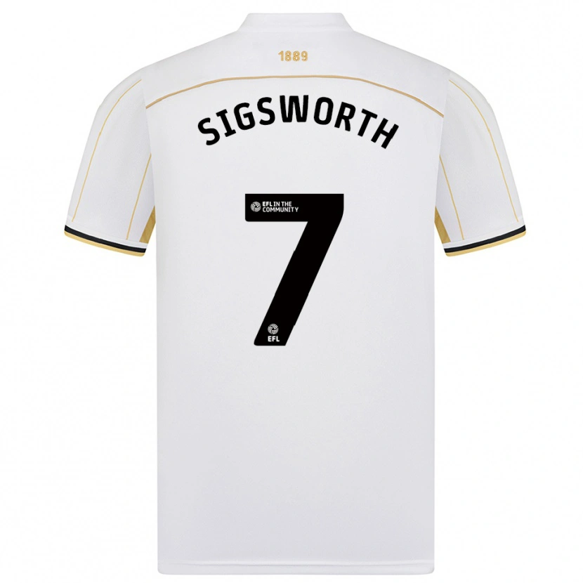 Danxen Kinder Jess Sigsworth #7 Weiß Gold Auswärtstrikot Trikot 2025/26 T-Shirt