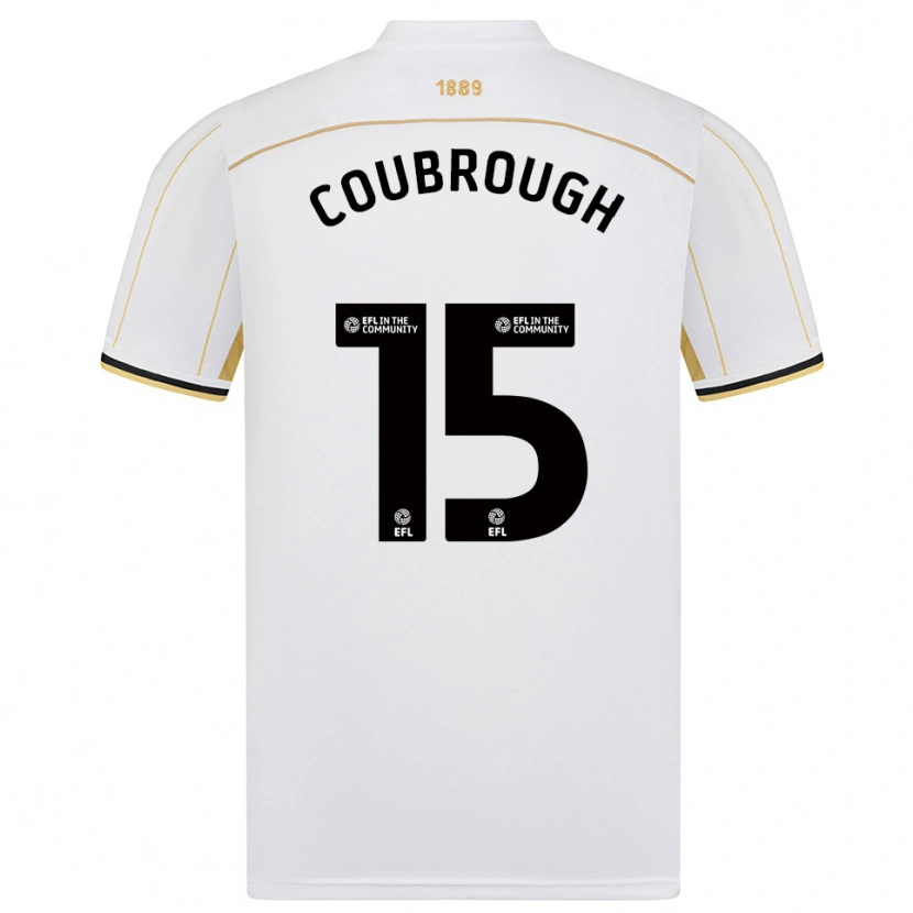Danxen Kinder Arlo Coubrough #15 Weiß Gold Auswärtstrikot Trikot 2025/26 T-Shirt