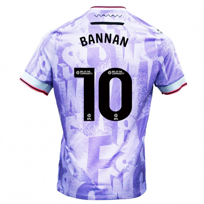 Danxen Kinder Barry Bannan #10 Lila Weiß Auswärtstrikot Trikot 2025/26 T-Shirt