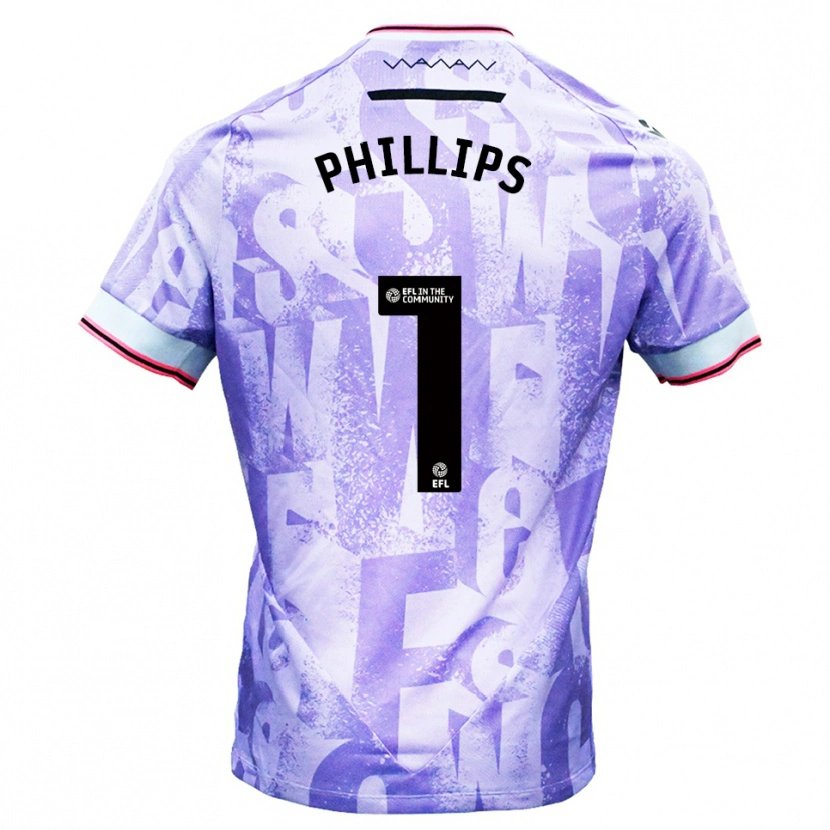 Danxen Kinder Jack Phillips #1 Lila Weiß Auswärtstrikot Trikot 2025/26 T-Shirt