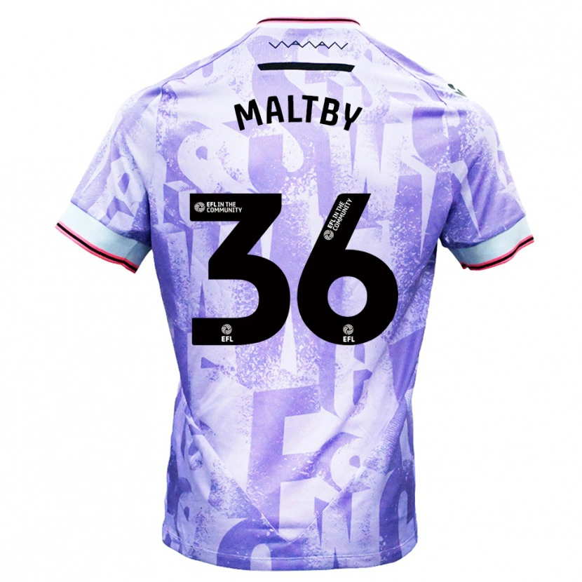 Danxen Kinder Mackenzie Maltby #36 Lila Weiß Auswärtstrikot Trikot 2025/26 T-Shirt
