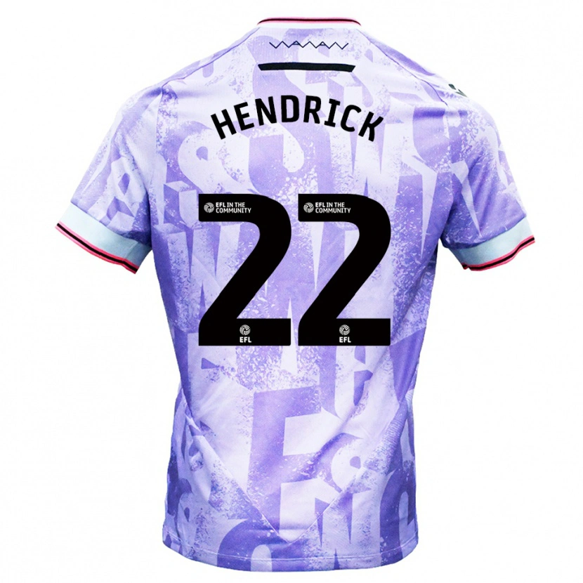 Danxen Kinder Jeff Hendrick #22 Lila Weiß Auswärtstrikot Trikot 2025/26 T-Shirt