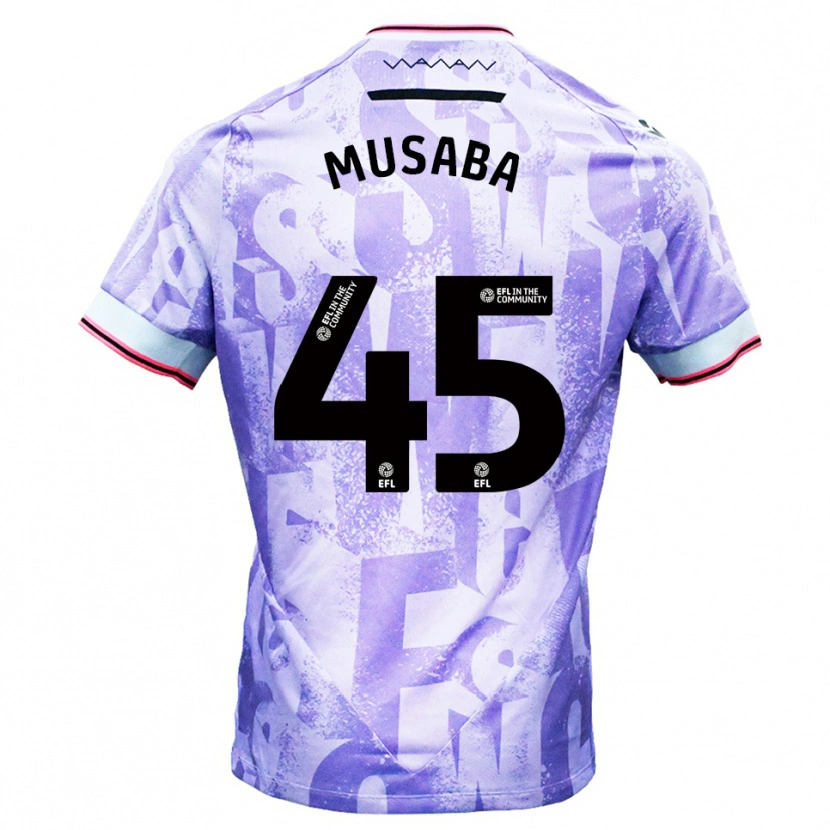 Danxen Kinder Anthony Musaba #45 Lila Weiß Auswärtstrikot Trikot 2025/26 T-Shirt