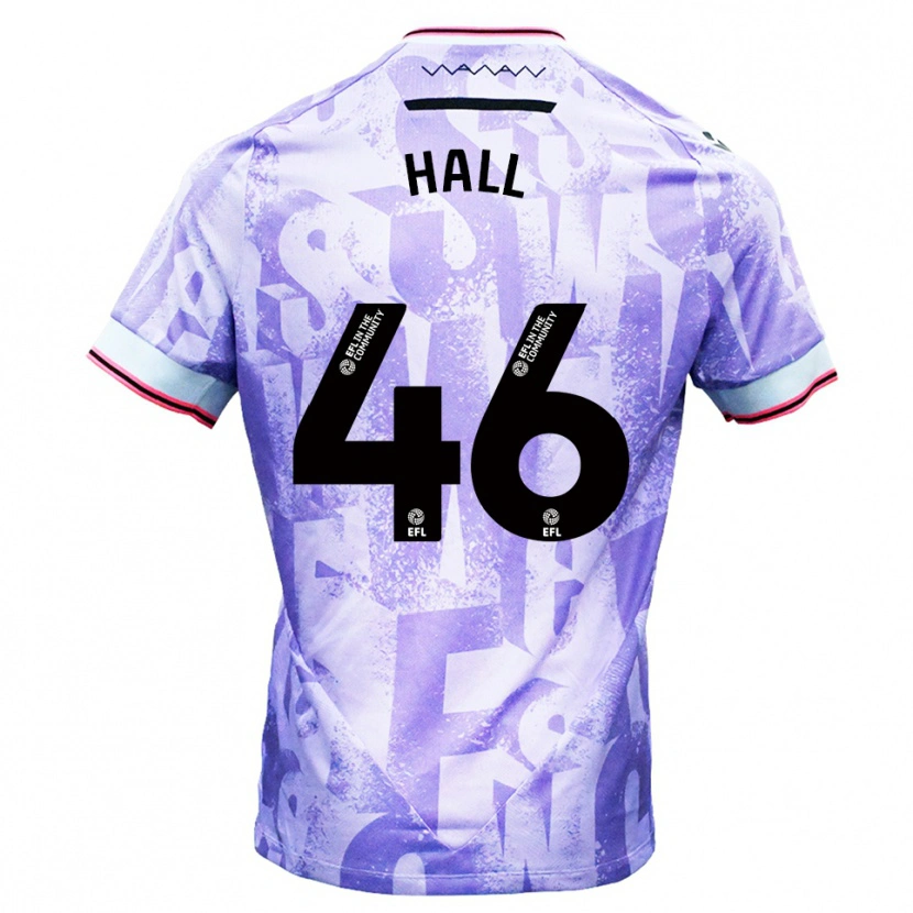 Danxen Kinder Jack Hall #46 Lila Weiß Auswärtstrikot Trikot 2025/26 T-Shirt