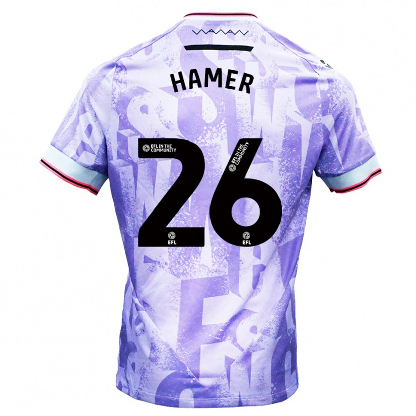 Danxen Kinder Ben Hamer #26 Lila Weiß Auswärtstrikot Trikot 2025/26 T-Shirt