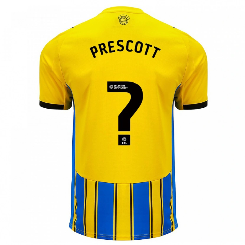 Danxen Kinder Alfie Prescott #0 Blau Gelb Auswärtstrikot Trikot 2025/26 T-Shirt