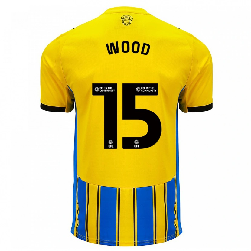 Danxen Kinder Nathan Wood #15 Blau Gelb Auswärtstrikot Trikot 2025/26 T-Shirt