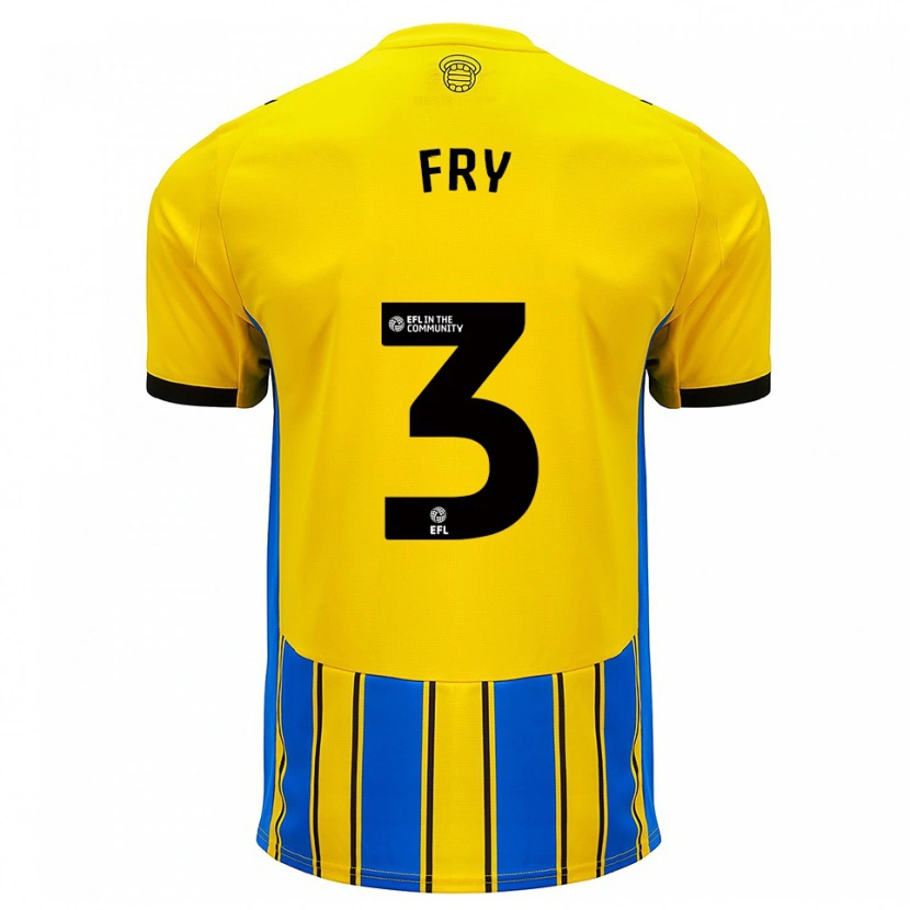 Danxen Kinder Max Fry #3 Blau Gelb Auswärtstrikot Trikot 2025/26 T-Shirt