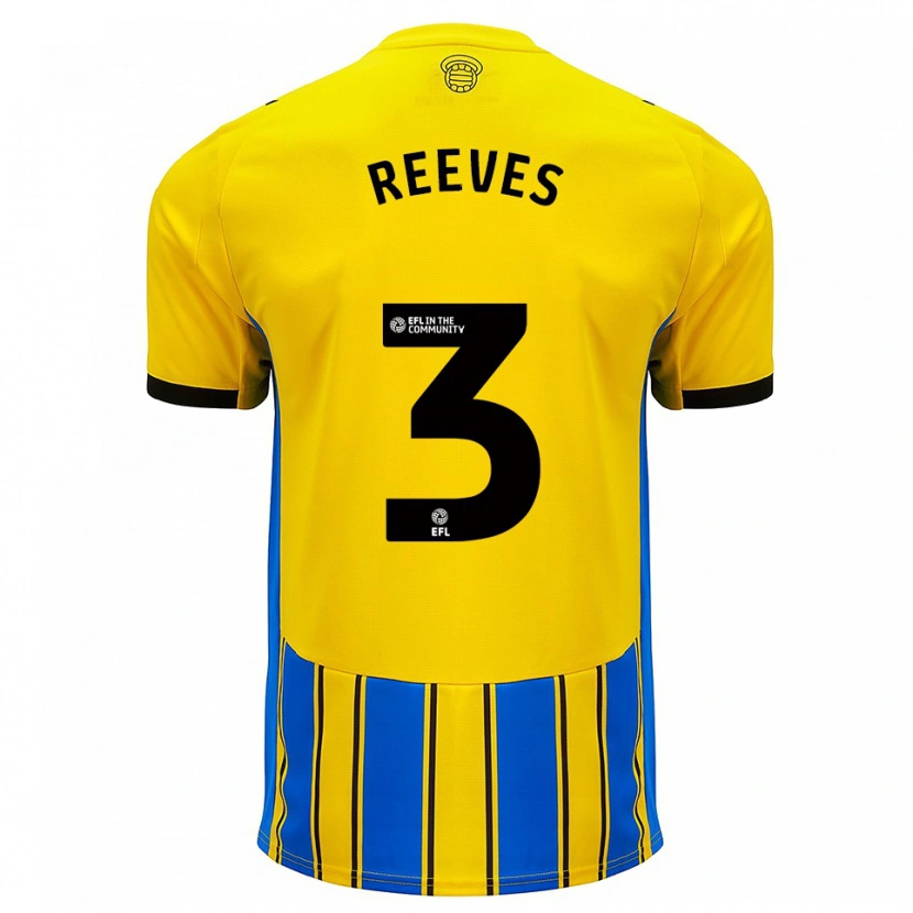 Danxen Kinder Ben Reeves #3 Blau Gelb Auswärtstrikot Trikot 2025/26 T-Shirt