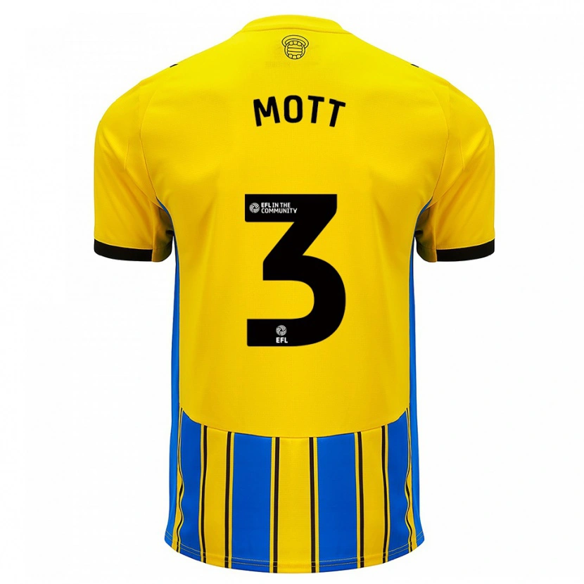 Danxen Kinder Millicent Mott #3 Blau Gelb Auswärtstrikot Trikot 2025/26 T-Shirt