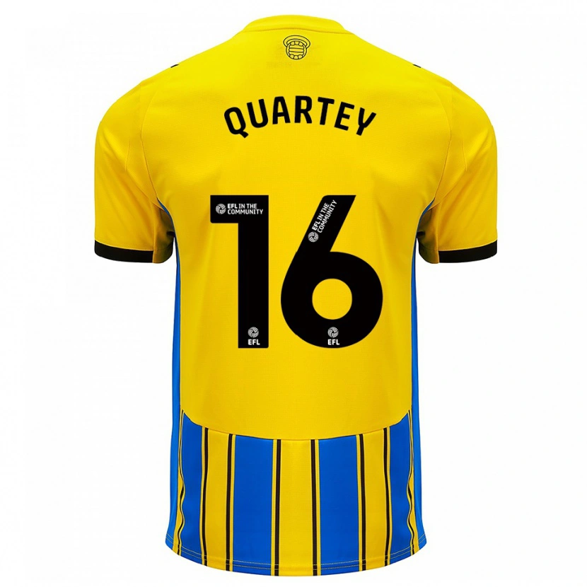 Danxen Kinder Kojo Quartey #16 Blau Gelb Auswärtstrikot Trikot 2025/26 T-Shirt