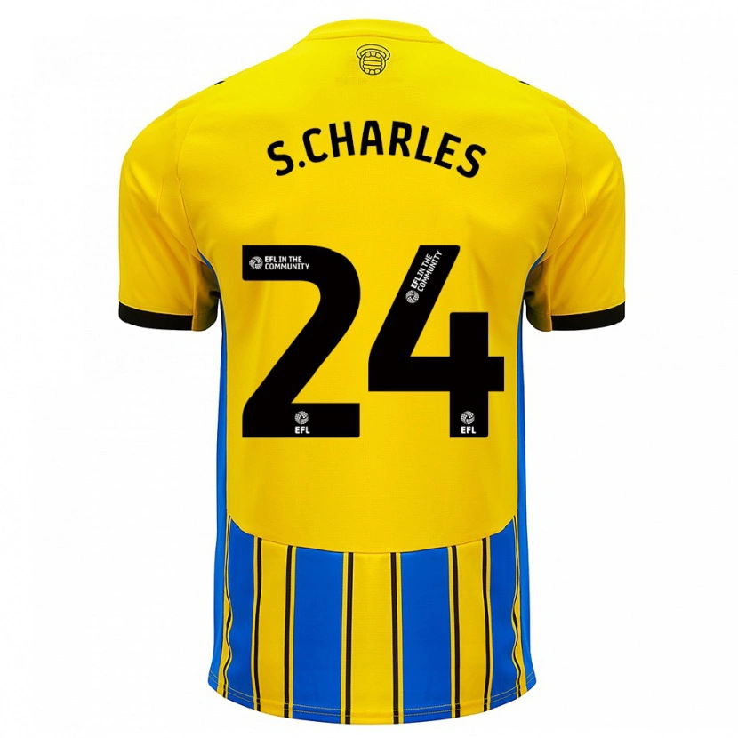 Danxen Kinder Shea Charles #24 Blau Gelb Auswärtstrikot Trikot 2025/26 T-Shirt