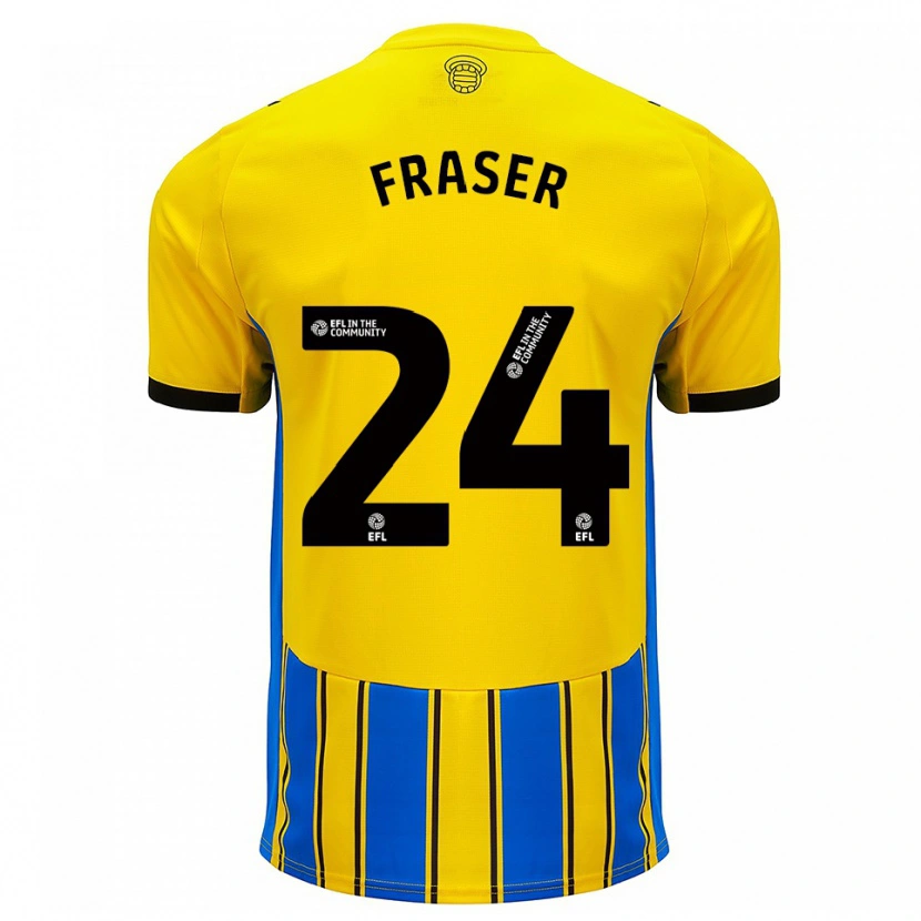 Danxen Kinder Ryan Fraser #24 Blau Gelb Auswärtstrikot Trikot 2025/26 T-Shirt