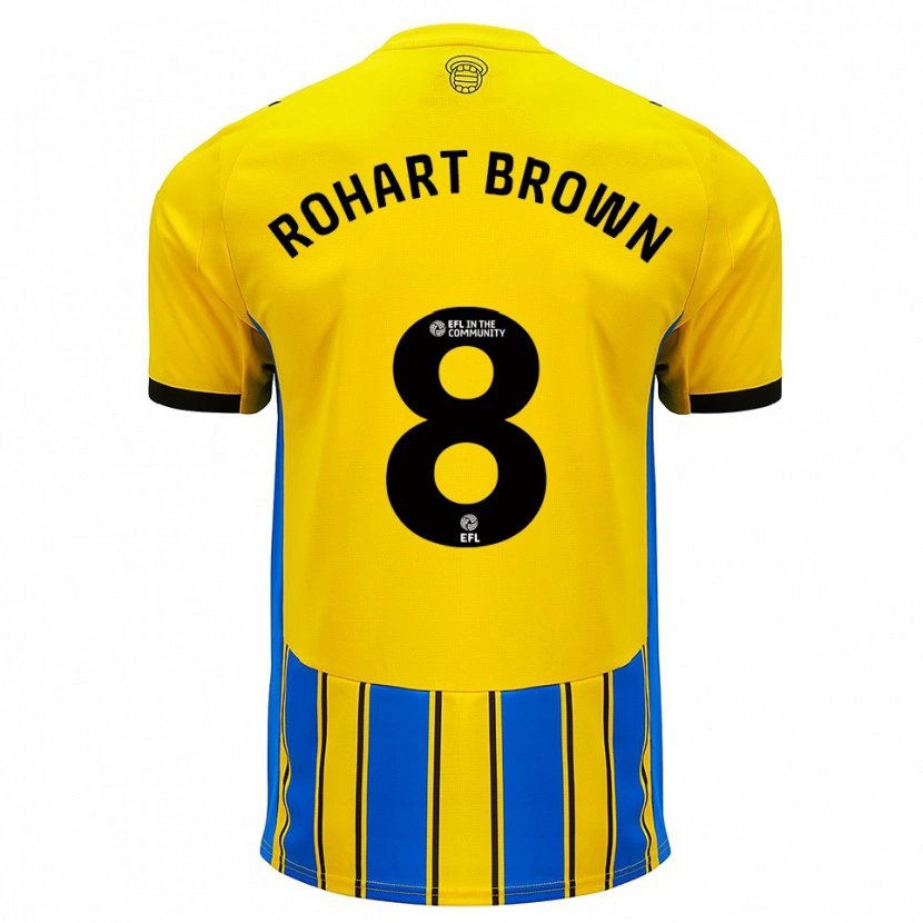 Danxen Kinder Thierry Rohart-Brown #8 Blau Gelb Auswärtstrikot Trikot 2025/26 T-Shirt