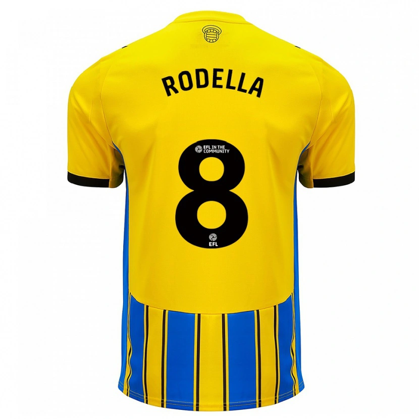 Danxen Kinder Leo Rodella #8 Blau Gelb Auswärtstrikot Trikot 2025/26 T-Shirt