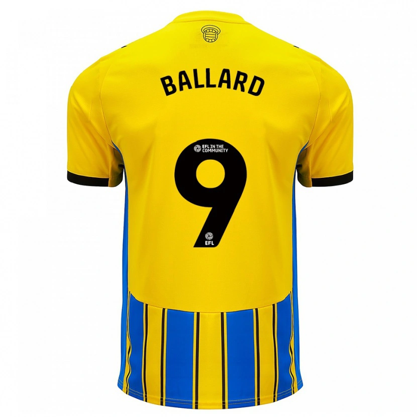 Danxen Kinder Dom Ballard #9 Blau Gelb Auswärtstrikot Trikot 2025/26 T-Shirt