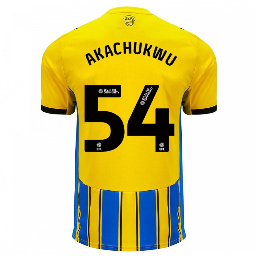 Danxen Kinder Romeo Akachukwu #54 Blau Gelb Auswärtstrikot Trikot 2025/26 T-Shirt