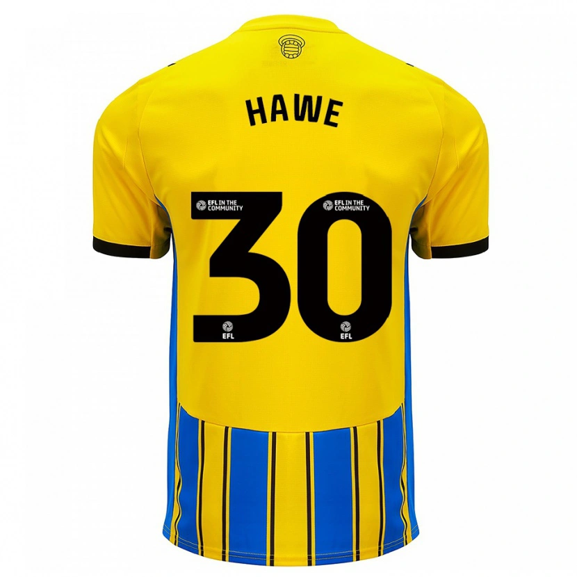 Danxen Kinder Luke Hawe #30 Blau Gelb Auswärtstrikot Trikot 2025/26 T-Shirt