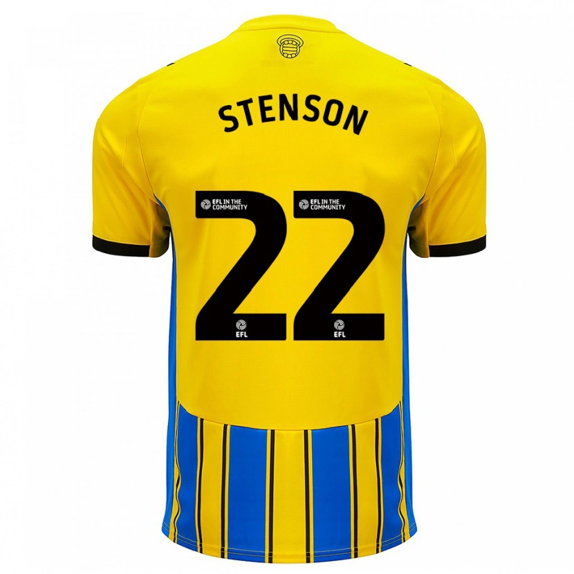 Danxen Kinder Fran Stenson #22 Blau Gelb Auswärtstrikot Trikot 2025/26 T-Shirt