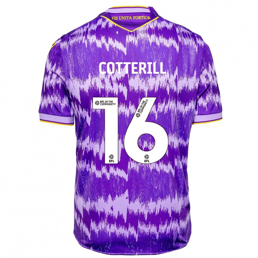 Danxen Kinder Alex Cotterill #16 Lila Gelb Auswärtstrikot Trikot 2025/26 T-Shirt