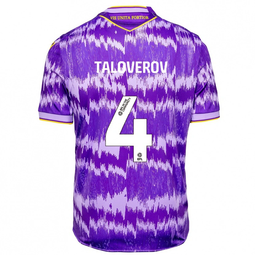 Danxen Kinder Maksym Taloverov #4 Lila Gelb Auswärtstrikot Trikot 2025/26 T-Shirt