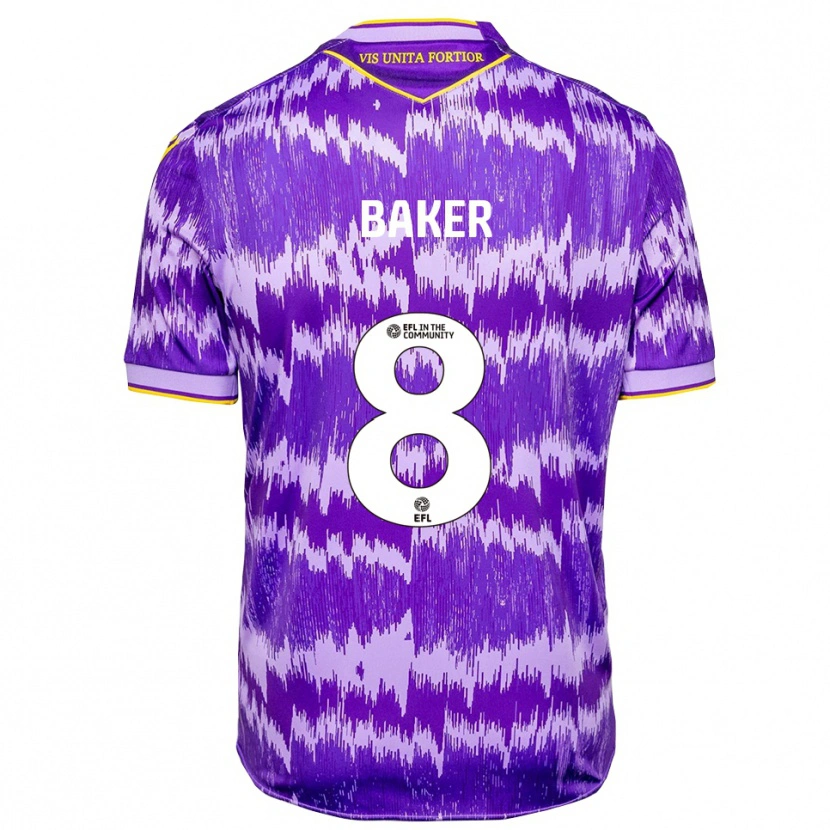 Danxen Kinder Lewis Baker #8 Lila Gelb Auswärtstrikot Trikot 2025/26 T-Shirt