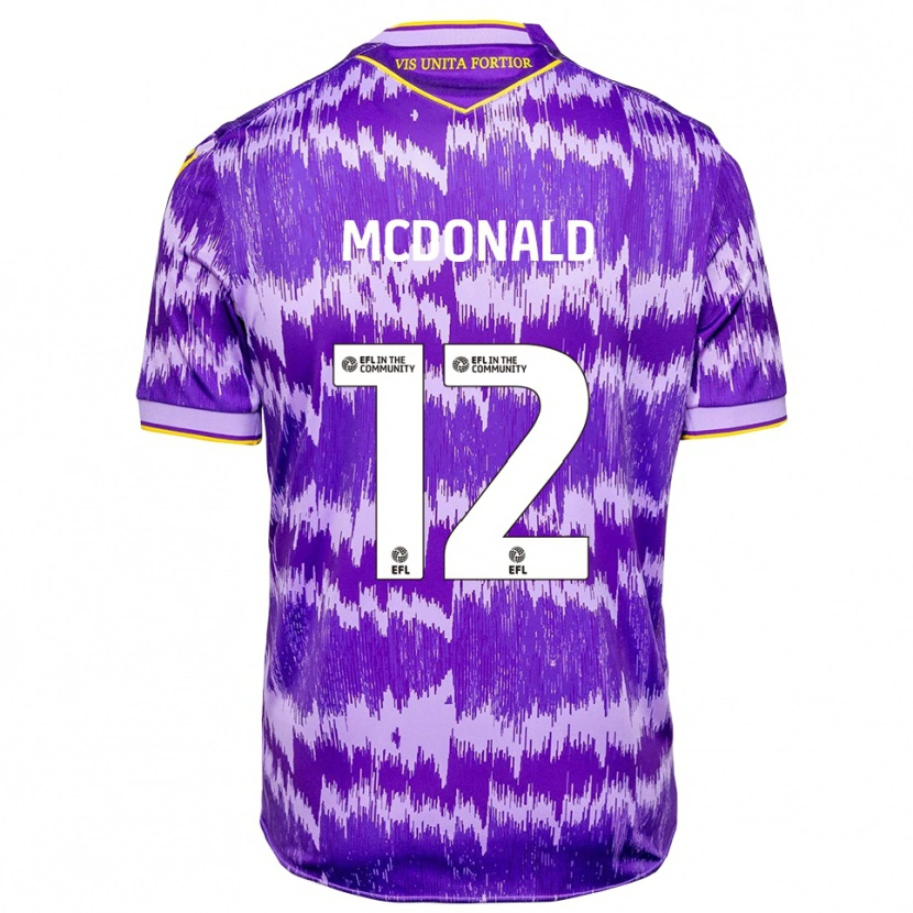 Danxen Kinder Kayleigh Mcdonald #12 Lila Gelb Auswärtstrikot Trikot 2025/26 T-Shirt