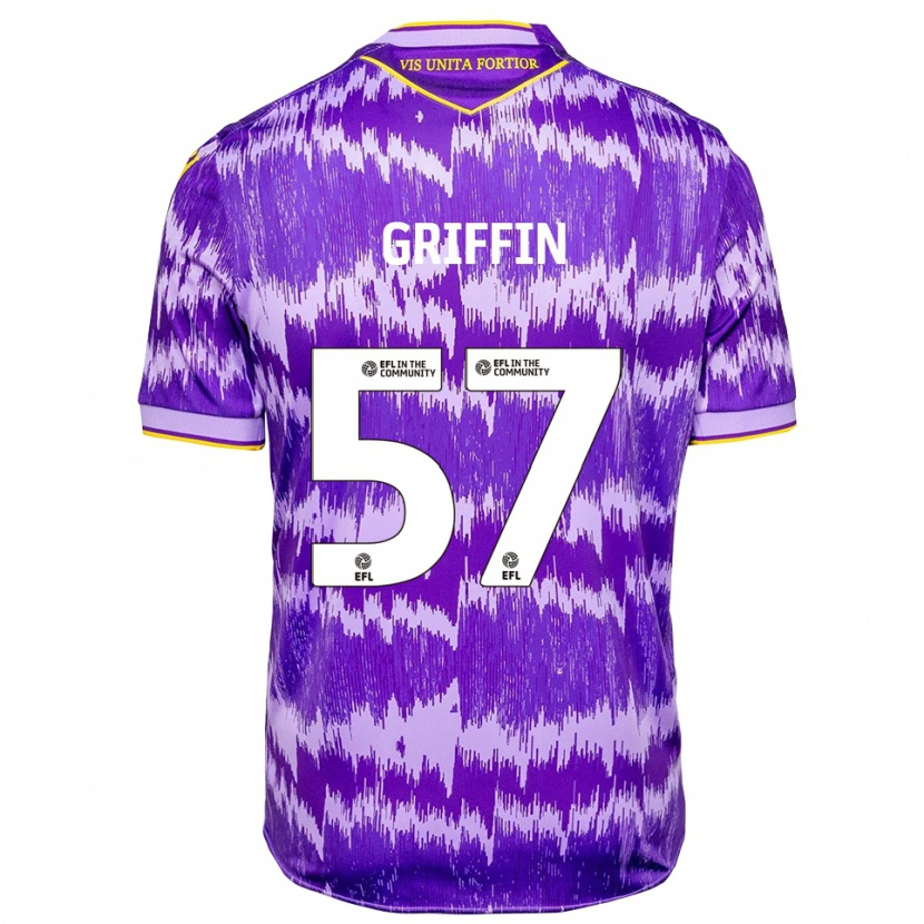 Danxen Kinder Jake Griffin #57 Lila Gelb Auswärtstrikot Trikot 2025/26 T-Shirt