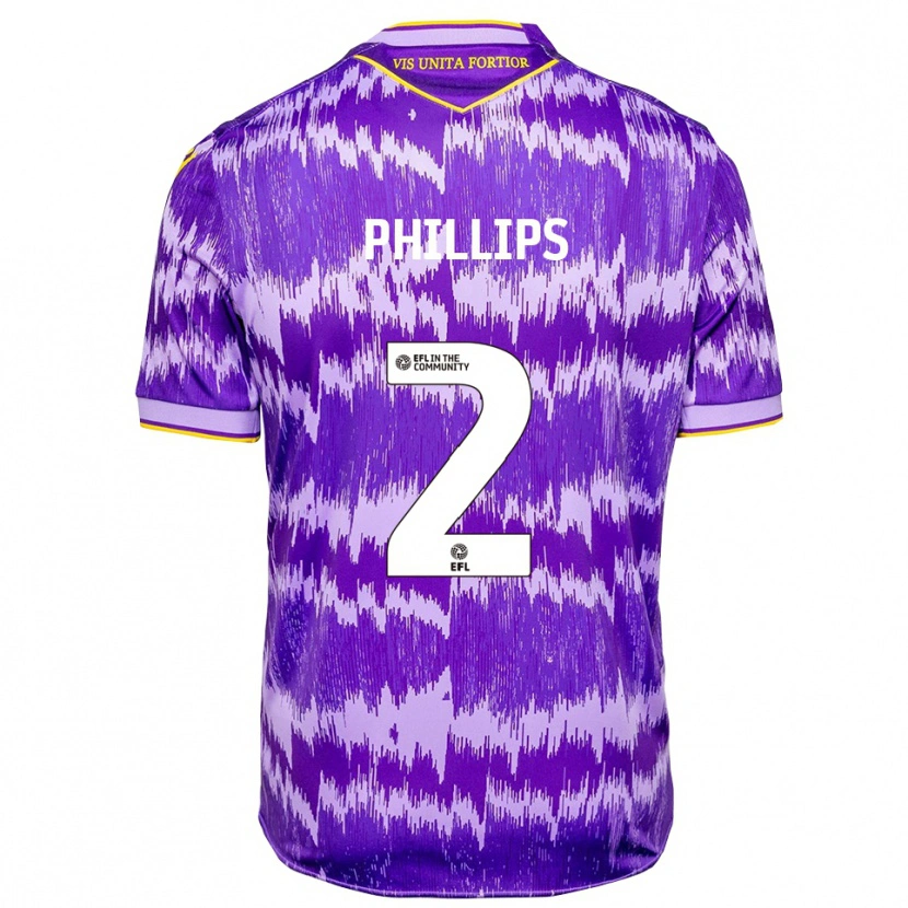 Danxen Kinder Sanchez Phillips #2 Lila Gelb Auswärtstrikot Trikot 2025/26 T-Shirt