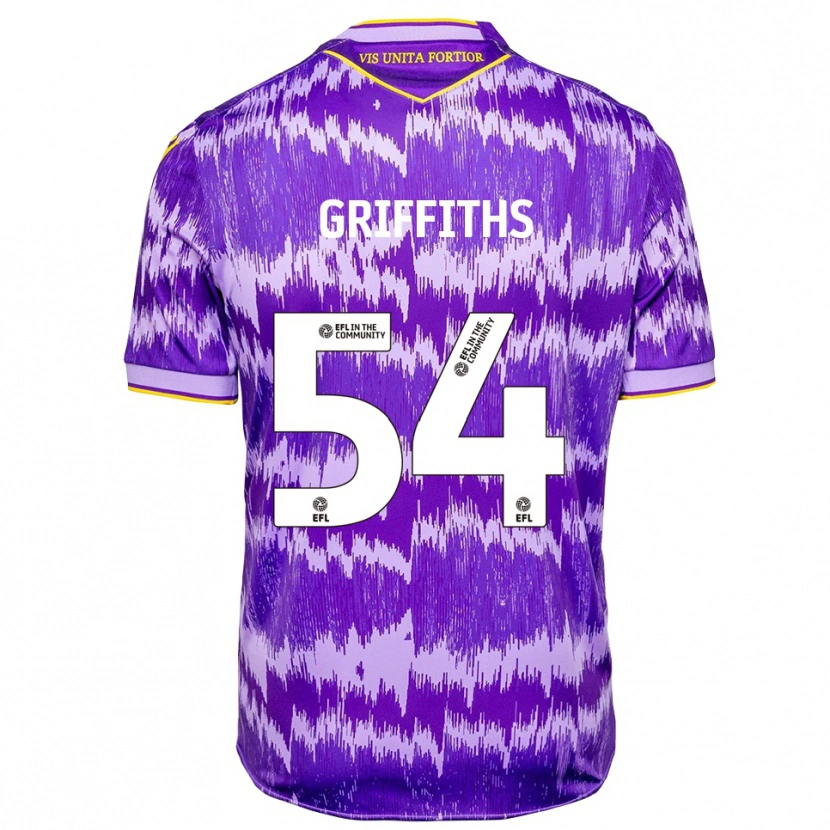 Danxen Kinder Jack Griffiths #54 Lila Gelb Auswärtstrikot Trikot 2025/26 T-Shirt