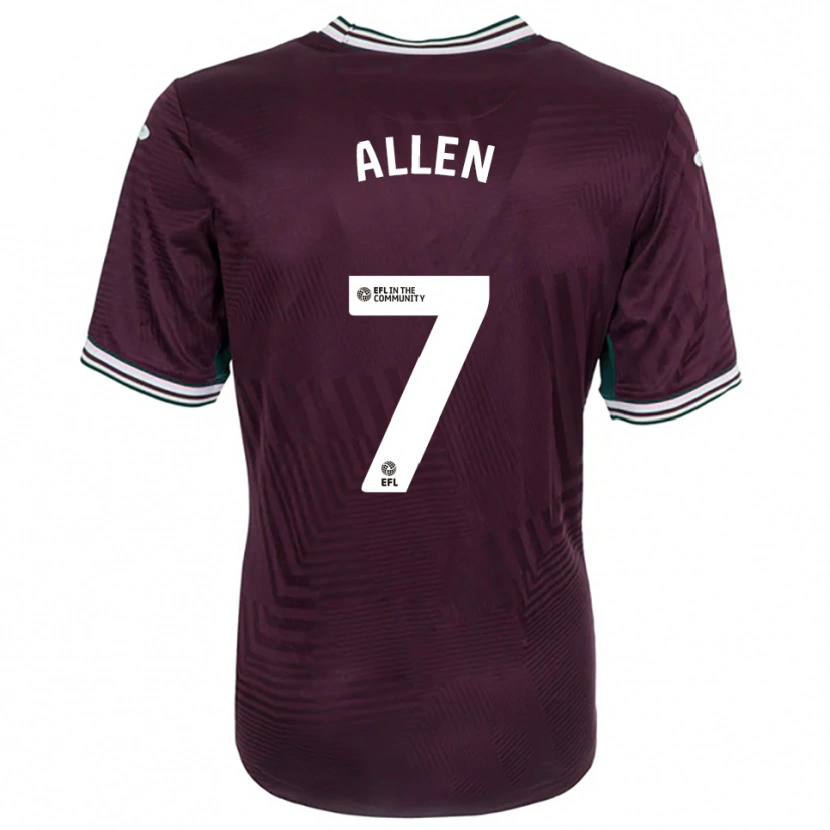 Danxen Kinder Joe Allen #7 Rostrot Weiß Auswärtstrikot Trikot 2025/26 T-Shirt
