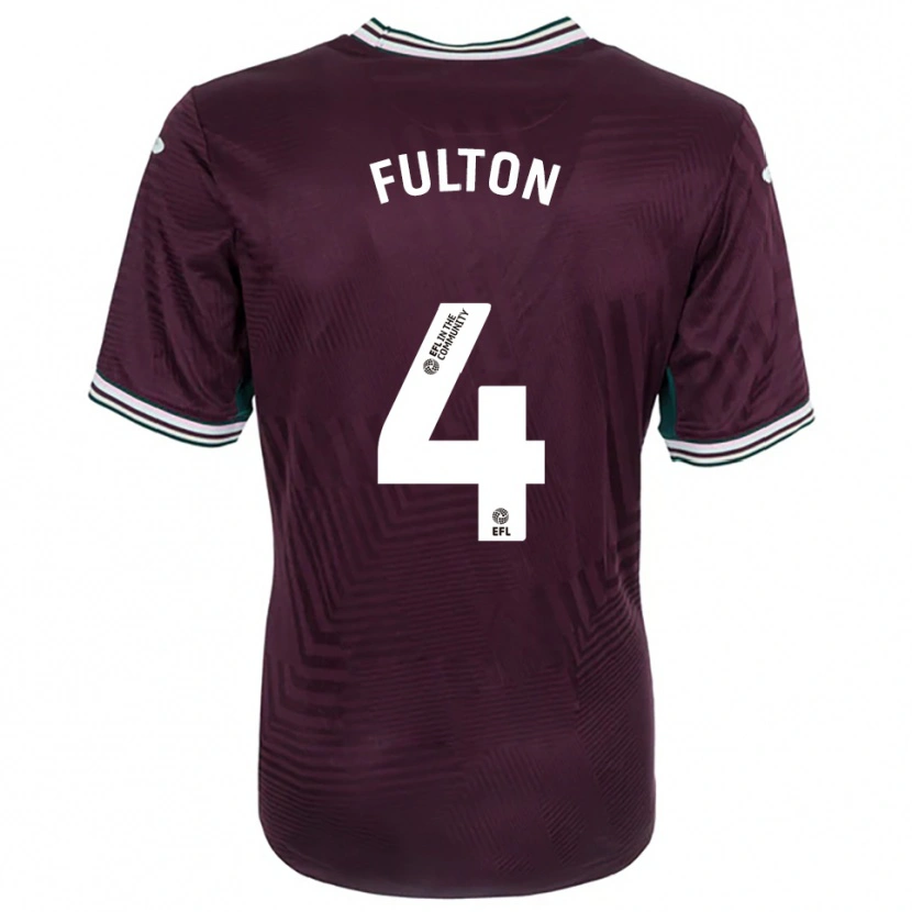 Danxen Kinder Jay Fulton #4 Rostrot Weiß Auswärtstrikot Trikot 2025/26 T-Shirt