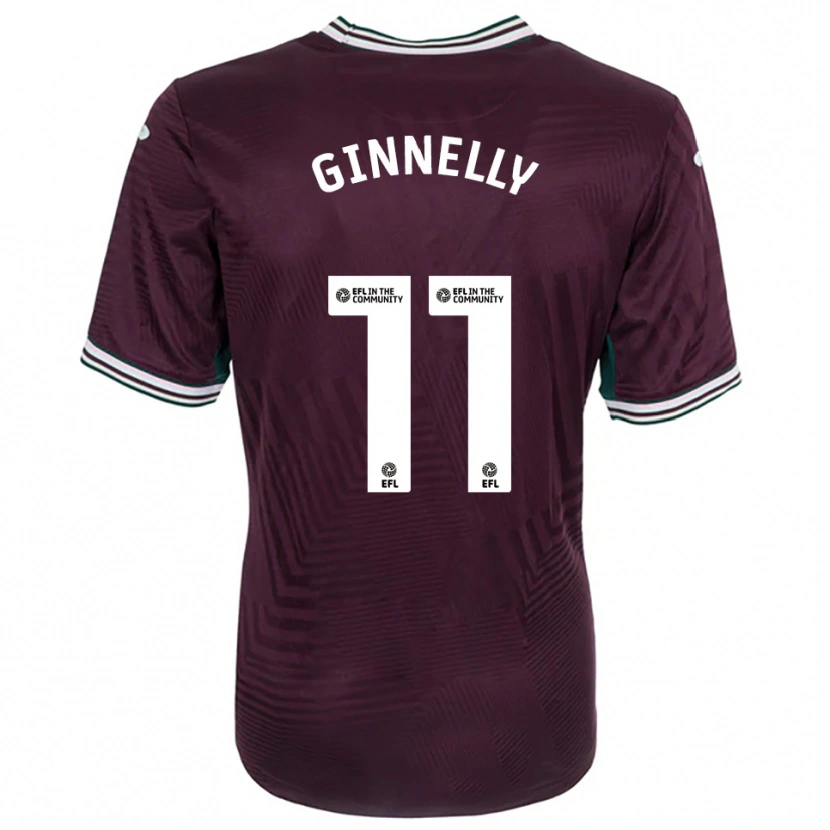 Danxen Kinder Josh Ginnelly #11 Rostrot Weiß Auswärtstrikot Trikot 2025/26 T-Shirt