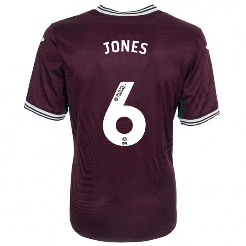 Danxen Kinder Iestyn Jones #6 Rostrot Weiß Auswärtstrikot Trikot 2025/26 T-Shirt