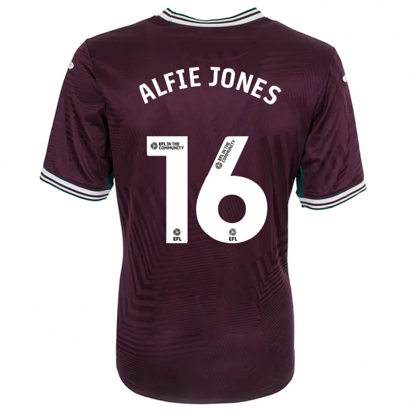 Danxen Kinder Alfie Jones #16 Rostrot Weiß Auswärtstrikot Trikot 2025/26 T-Shirt