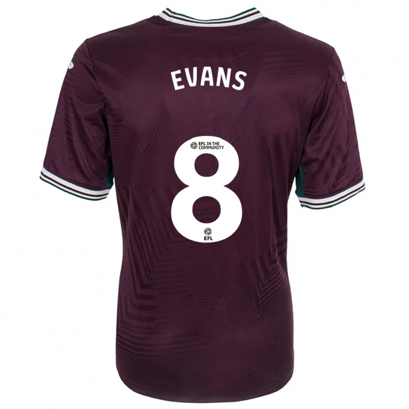 Danxen Kinder Bobo Evans #8 Rostrot Weiß Auswärtstrikot Trikot 2025/26 T-Shirt