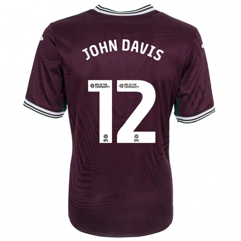 Danxen Kinder Stacey John-Davis #12 Rostrot Weiß Auswärtstrikot Trikot 2025/26 T-Shirt