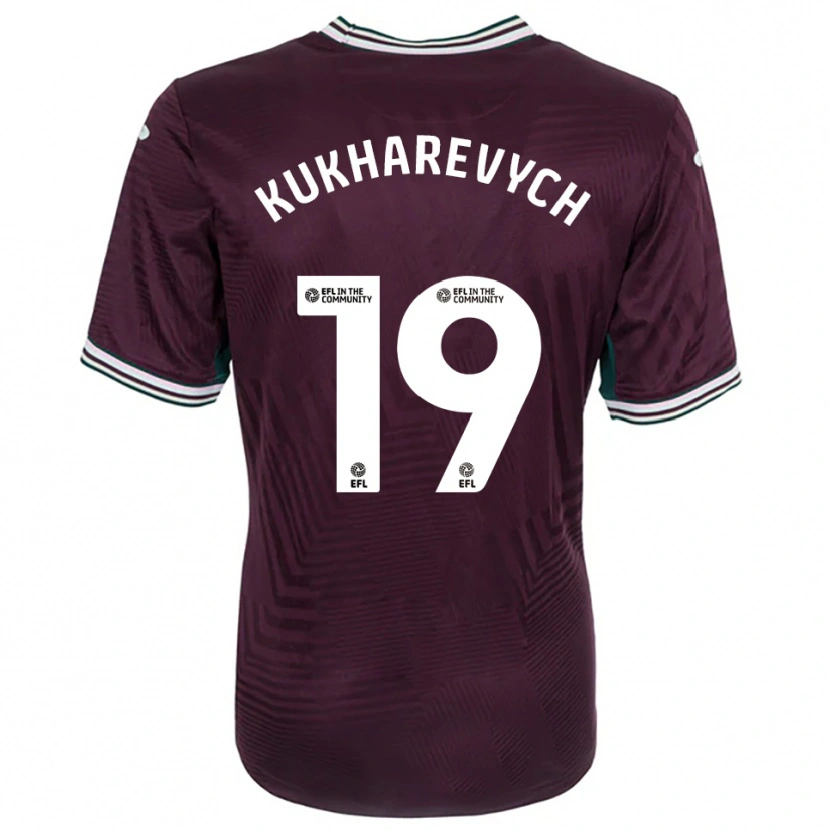 Danxen Kinder Mykola Kukharevych #19 Rostrot Weiß Auswärtstrikot Trikot 2025/26 T-Shirt