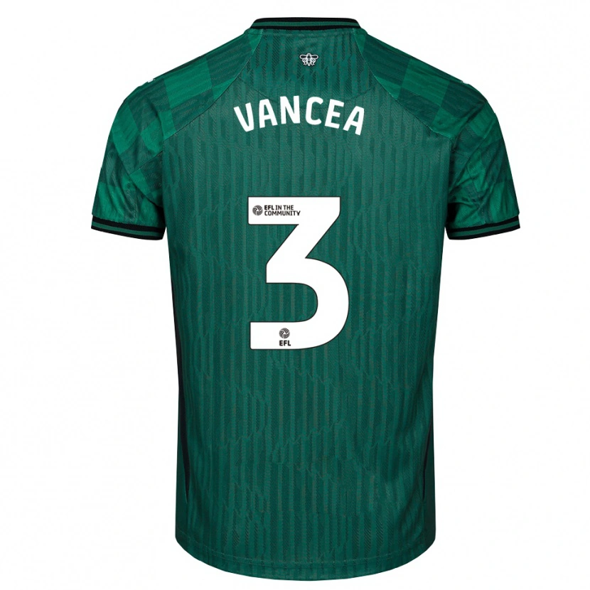 Danxen Kinder Raul Vancea #3 Grün Schwarz Auswärtstrikot Trikot 2025/26 T-Shirt