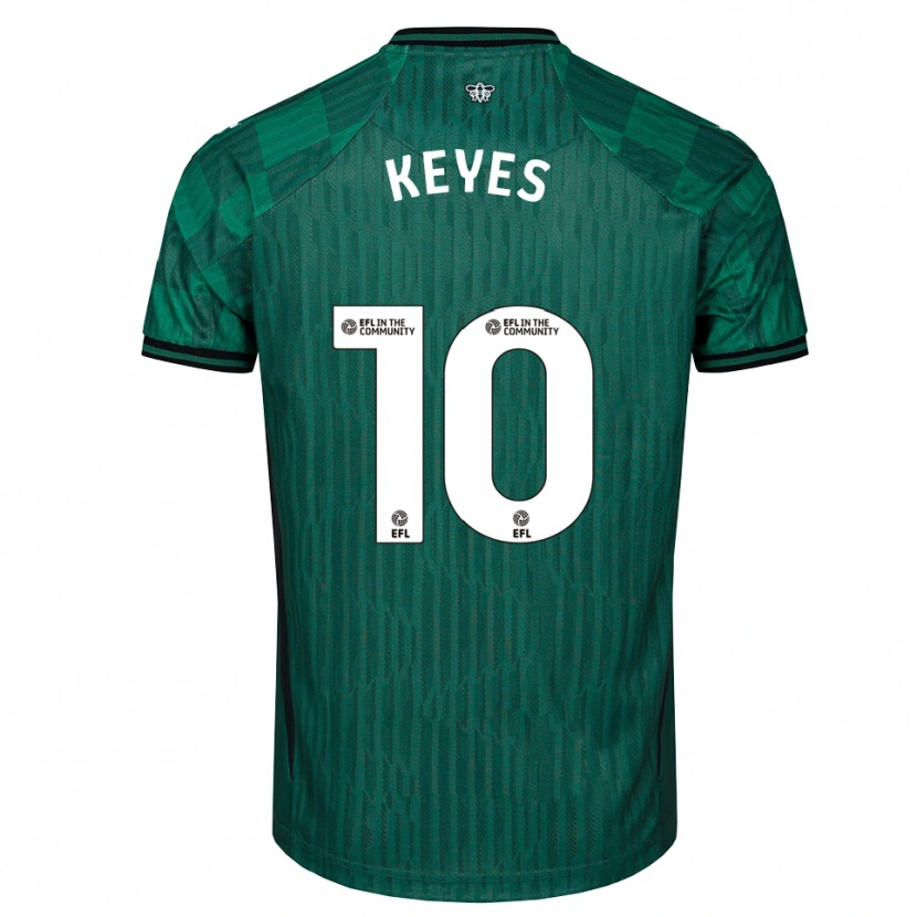 Danxen Kinder Josh Keyes #10 Grün Schwarz Auswärtstrikot Trikot 2025/26 T-Shirt