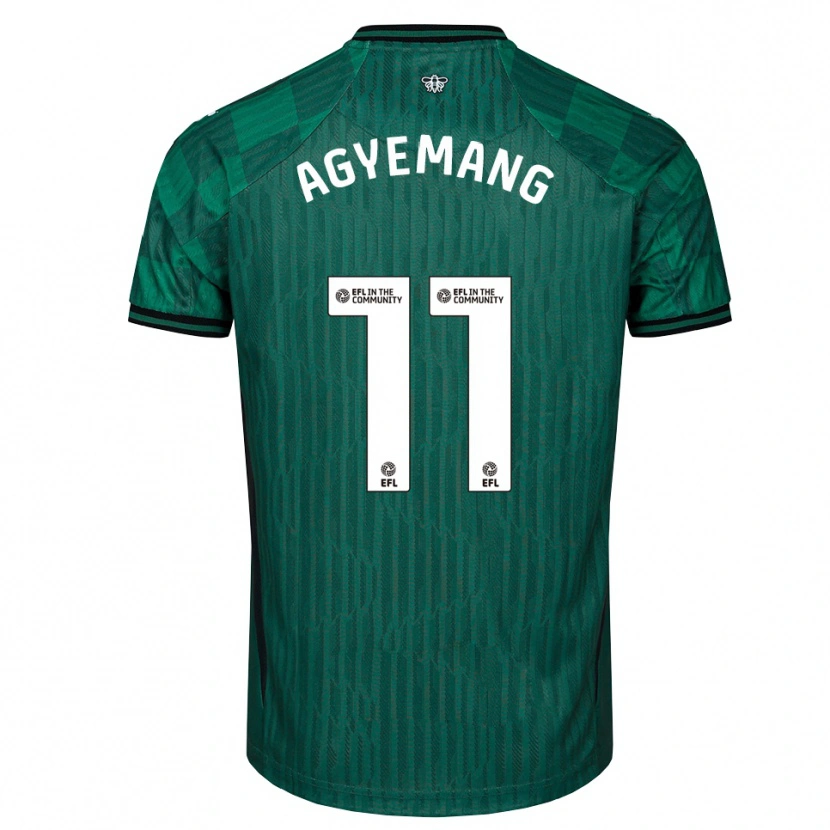 Danxen Kinder Michelle Agyemang #11 Grün Schwarz Auswärtstrikot Trikot 2025/26 T-Shirt