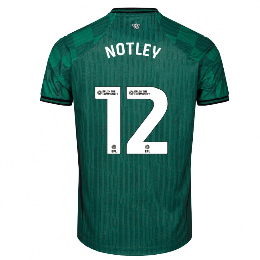 Danxen Kinder Tyler Notley #12 Grün Schwarz Auswärtstrikot Trikot 2025/26 T-Shirt