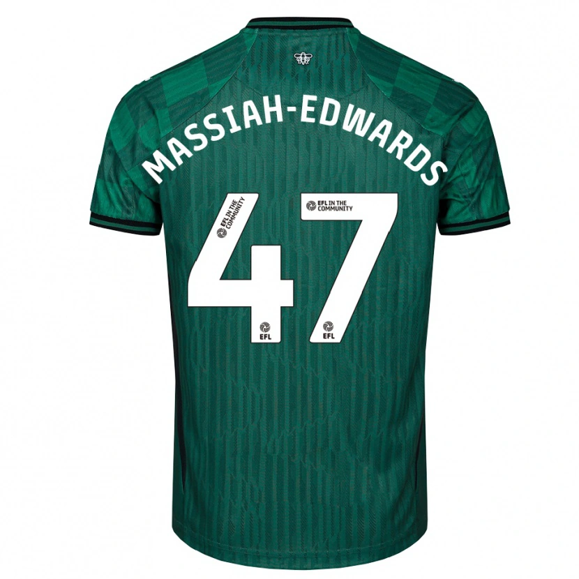 Danxen Kinder Zavier Massiah-Edwards #47 Grün Schwarz Auswärtstrikot Trikot 2025/26 T-Shirt