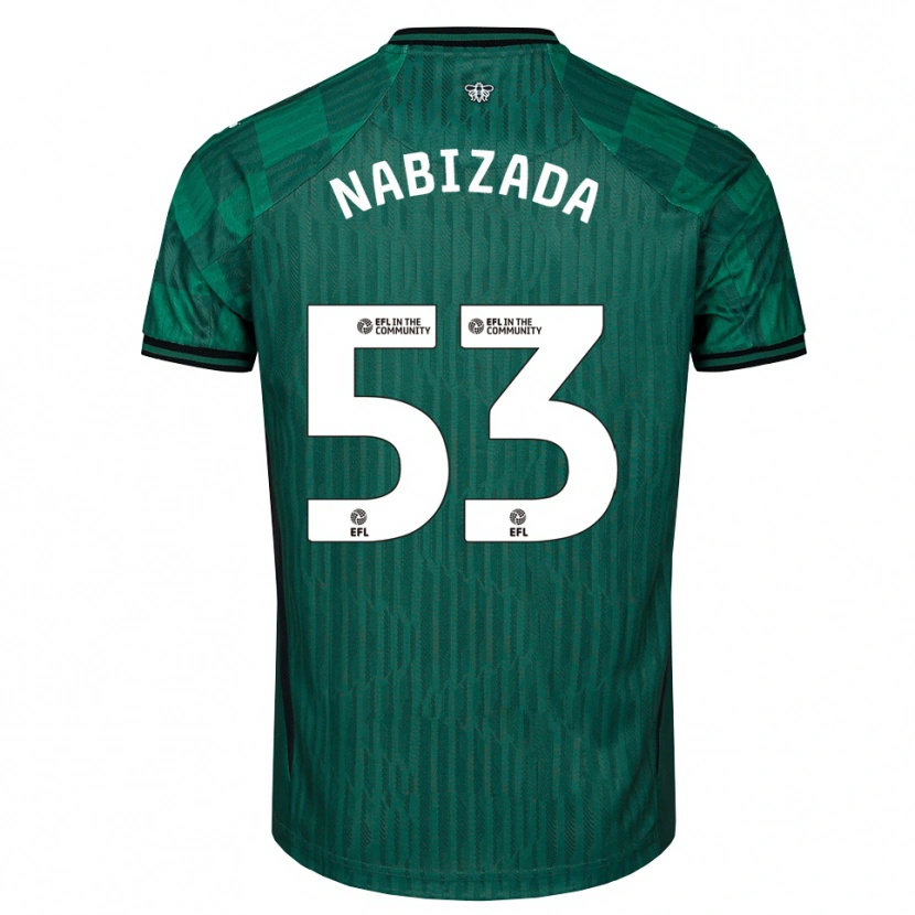 Danxen Kinder Amin Nabizada #53 Grün Schwarz Auswärtstrikot Trikot 2025/26 T-Shirt