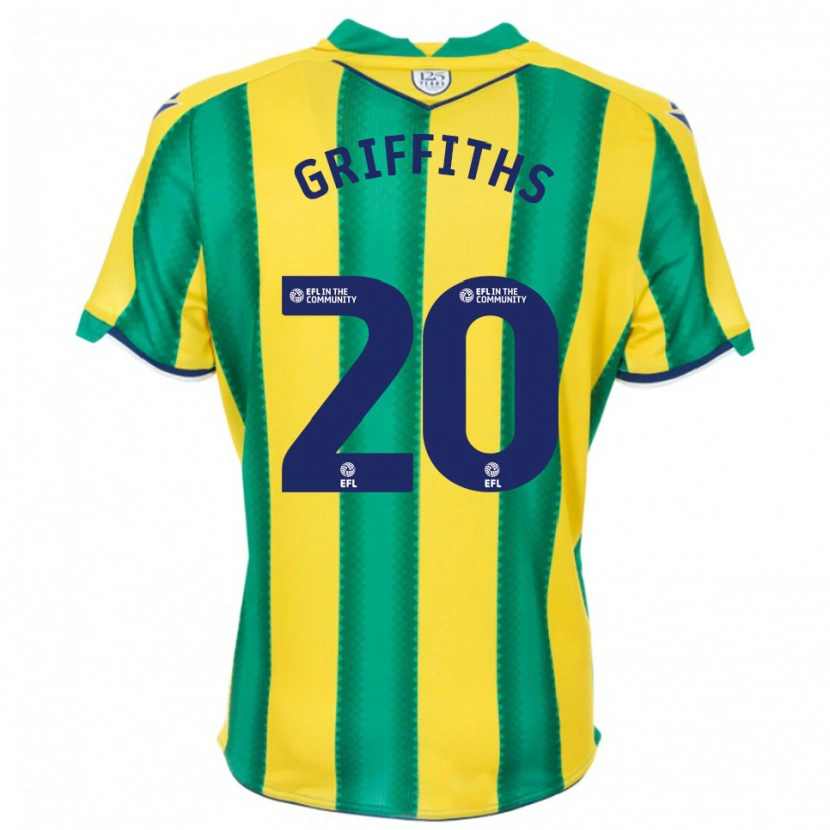 Danxen Kinder Josh Griffiths #20 Gelb Grün Auswärtstrikot Trikot 2025/26 T-Shirt