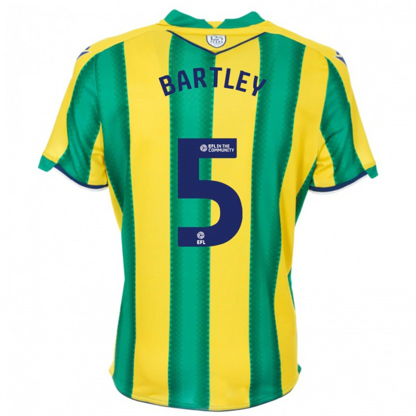 Danxen Kinder Kyle Bartley #5 Gelb Grün Auswärtstrikot Trikot 2025/26 T-Shirt