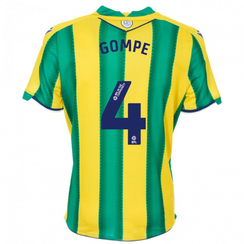 Danxen Kinder Shane Gompe #4 Gelb Grün Auswärtstrikot Trikot 2025/26 T-Shirt