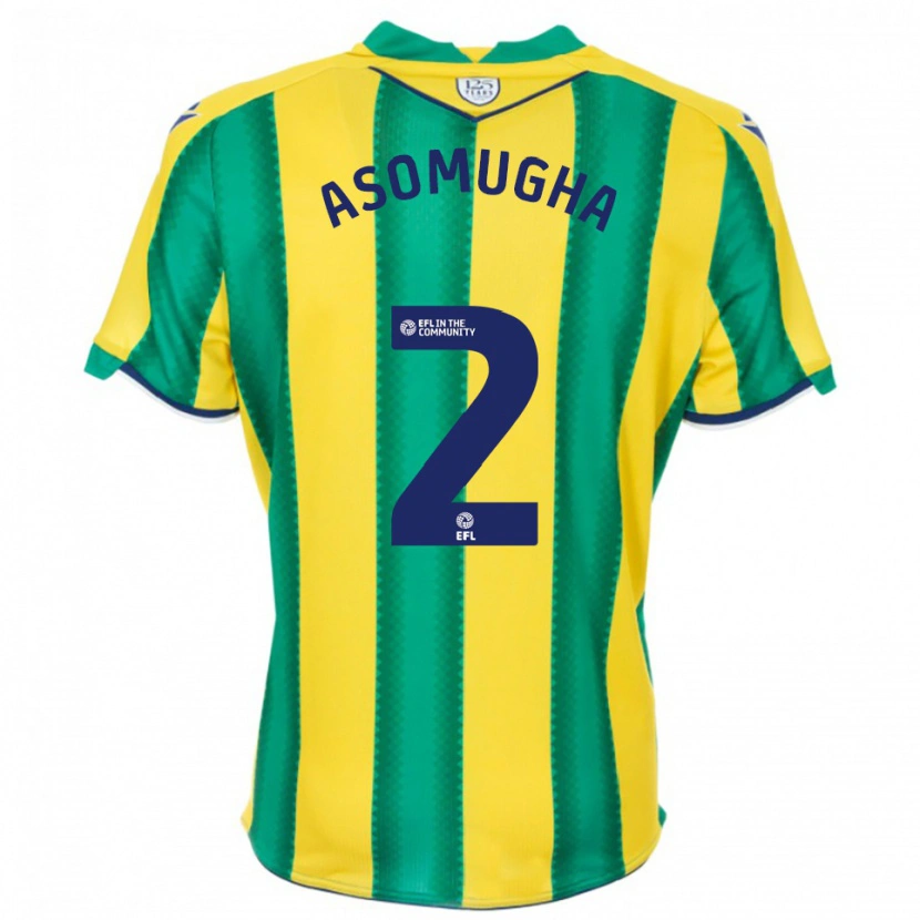 Danxen Kinder Joel Asomugha #2 Gelb Grün Auswärtstrikot Trikot 2025/26 T-Shirt